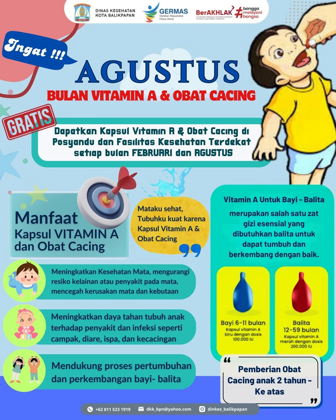 Agustus Bulan Vitamin A dan Obat Cacing Agustus Bulan Vitamin A dan Obat Cacing